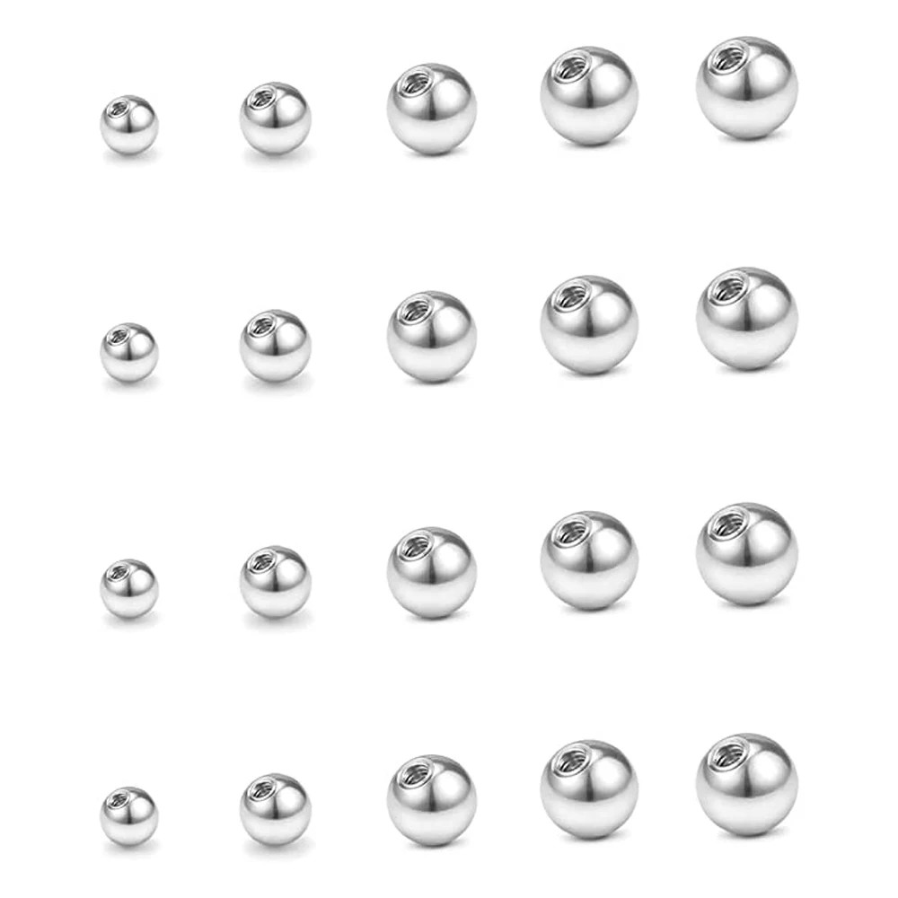 Stainless Steel Lip Studs Labret Earrings Piercing Jewelry Septum Rings Externally Threaded Plastic Balls