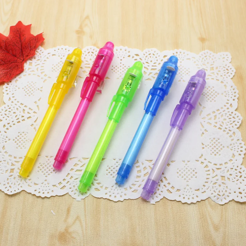 Penna a inchiostro invisibile con matita magica a luce UV per soldi  messaggio segreto fluorescente scrittura disegno penna penne a sfera  giocattolo per bambini - AliExpress