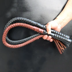 Cowhide Horse Riding Crop  Long Anti-slip Wooden Handle Riding Whips for Horse Racing Equestrian Equipment