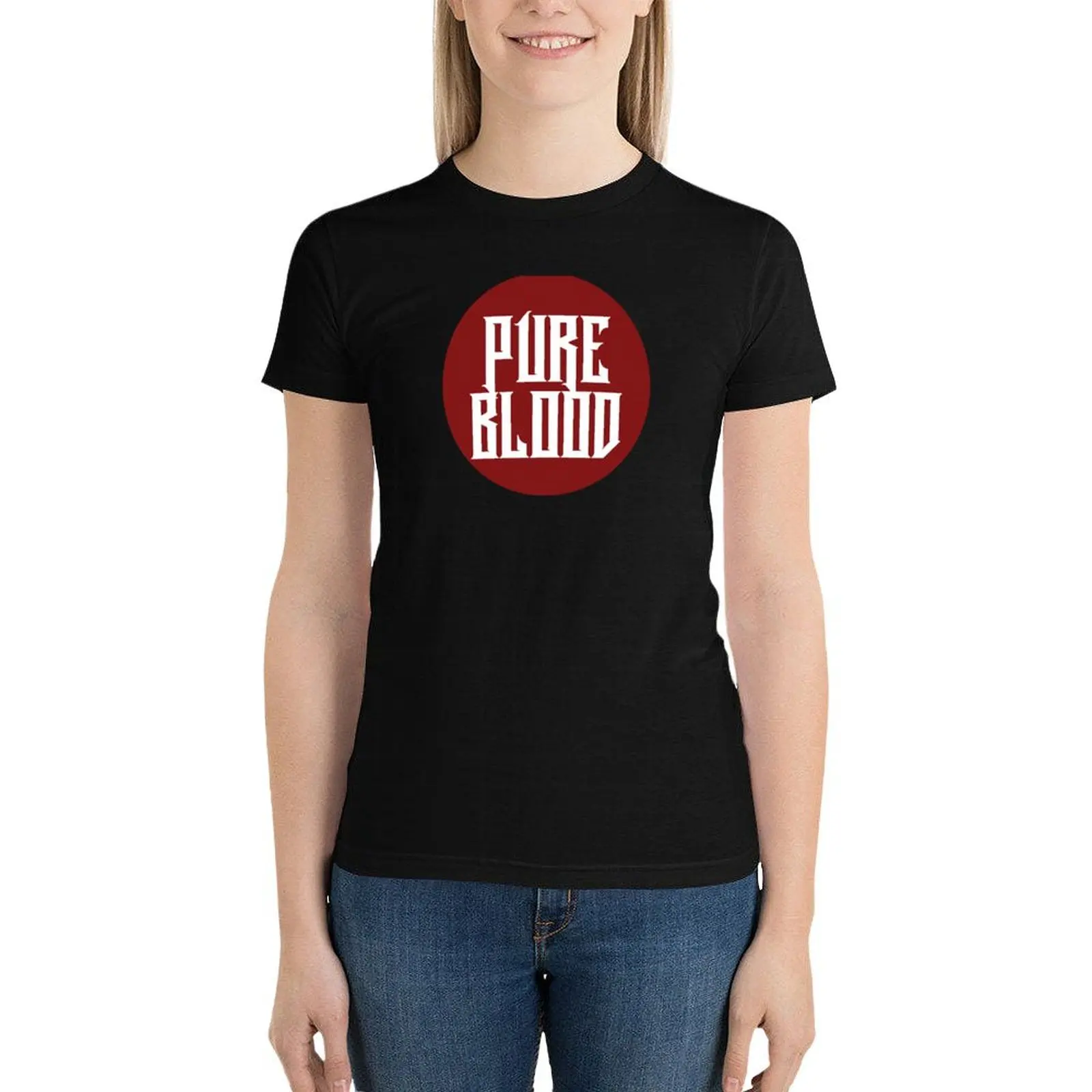 Pure Blood T-Shirt animal print shirt for girls oversized kawaii clothes funny tops Women