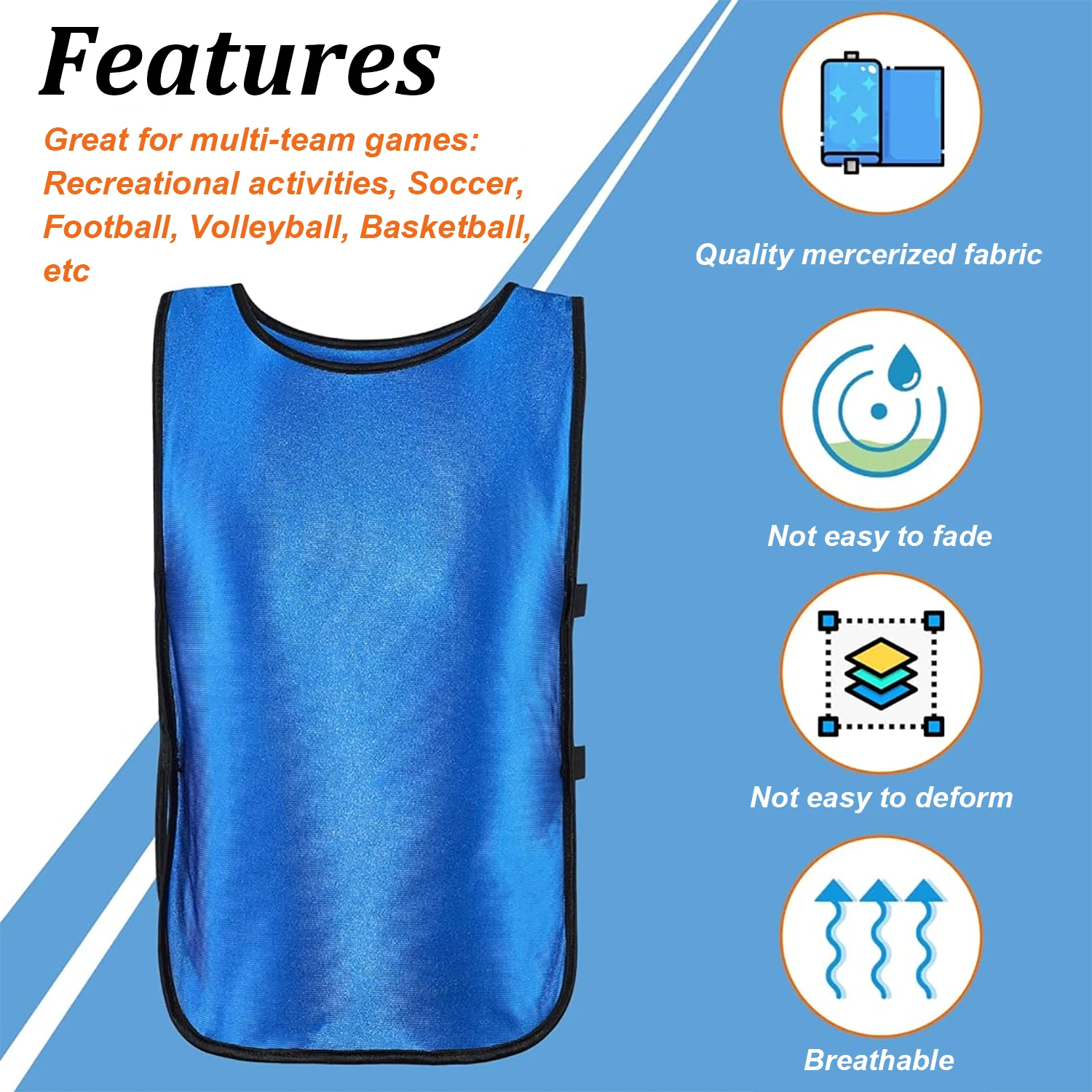 Sports Jersey 6PCS Soccer Pinnies Quick Drying Football Team Training Practice Youth Adult Basketball Sports Vest