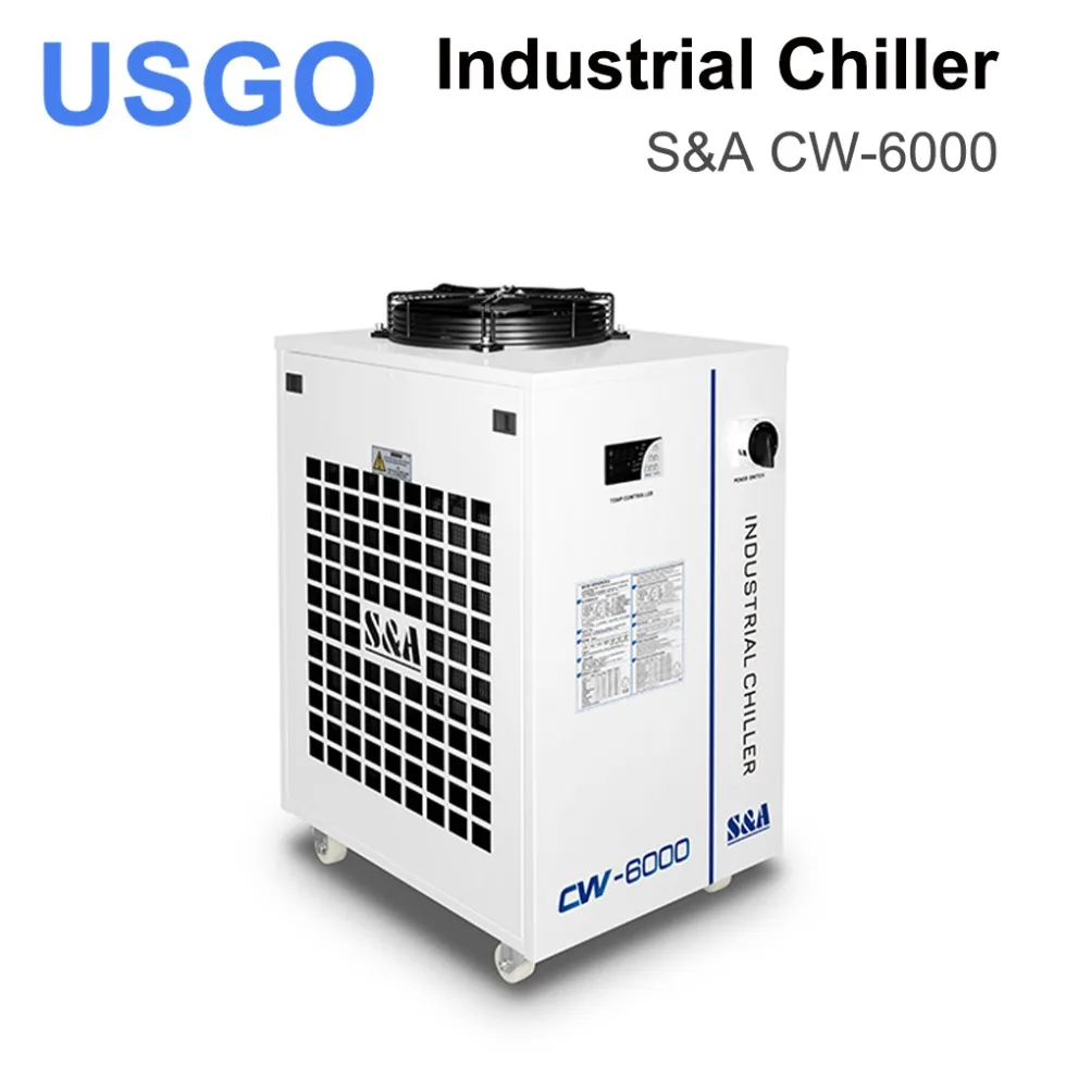

USGO CWFL-6000 S&A Industrial Chiller AC 380V Voltage 50/60Hz 50L/min Rated Flow for Industrial Machine Water Cooling System