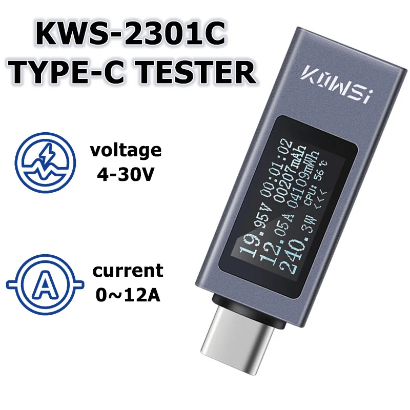 Type-C Digital Voltage and Current Tester
