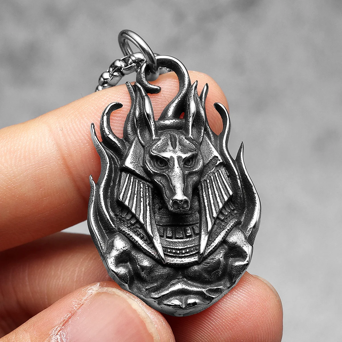 Death Anubis Necklaces Egyptian Myth Pendants 316L Stainless Steel Men Chain Punk Rock Rap for Male Jewelry Gift Dropshipping 2