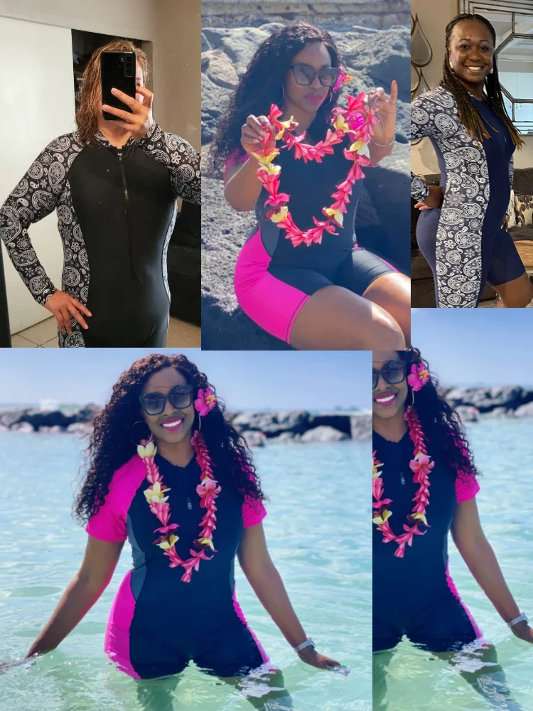 【新品SIZE2】Acka.docking frill one-piece One Piece Sporty Swimwear Women Swimsuit Short/Long Sleeve UPF 50