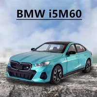 1:24 BMW i5 M60 Coupe Alloy Car Model Diecasts Metal Limousine Pure Electric Vehicles Car Model Simulation Sound Light Kids Gift 1