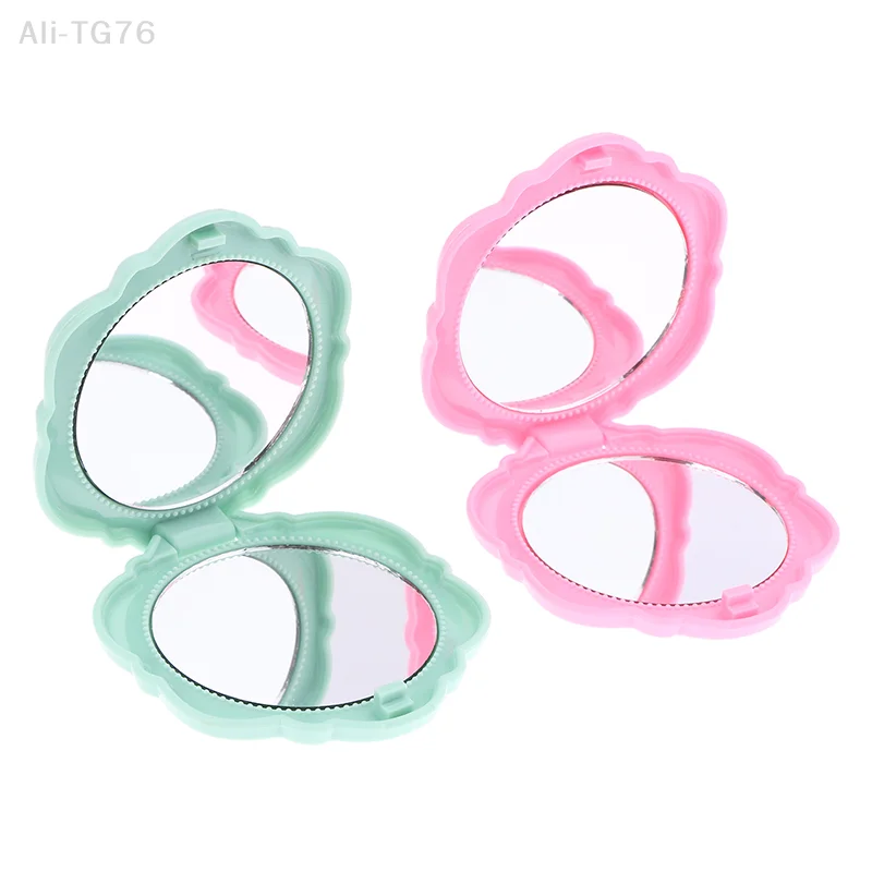 1PCS 레트로 장미 꽃 미니 거울 휴대용 양면 포켓 크기 소형 손 거울 화장품 미용 도구 메이크업