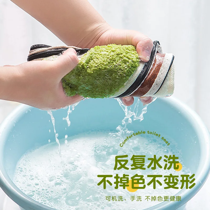 리프팅 장갑 포함 변기 시트 확대 변기 시트 쿠션, 사계절 범용 변기 플러시 변기 시트 링 변기 커버