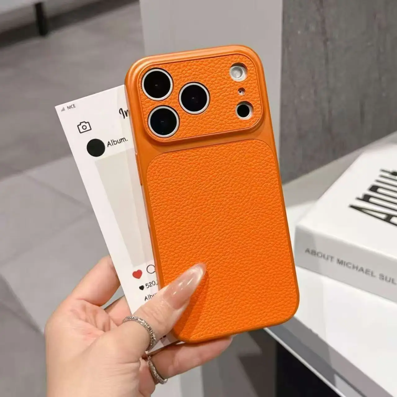 Luxuriöse Lychee-Leder Matt Handyhülle für iPhone 17 16 15 14 13 12 11 Pro Max Plus 17Air Stoßfeste Schutzhülle Rückseitenschutz – Detail 12