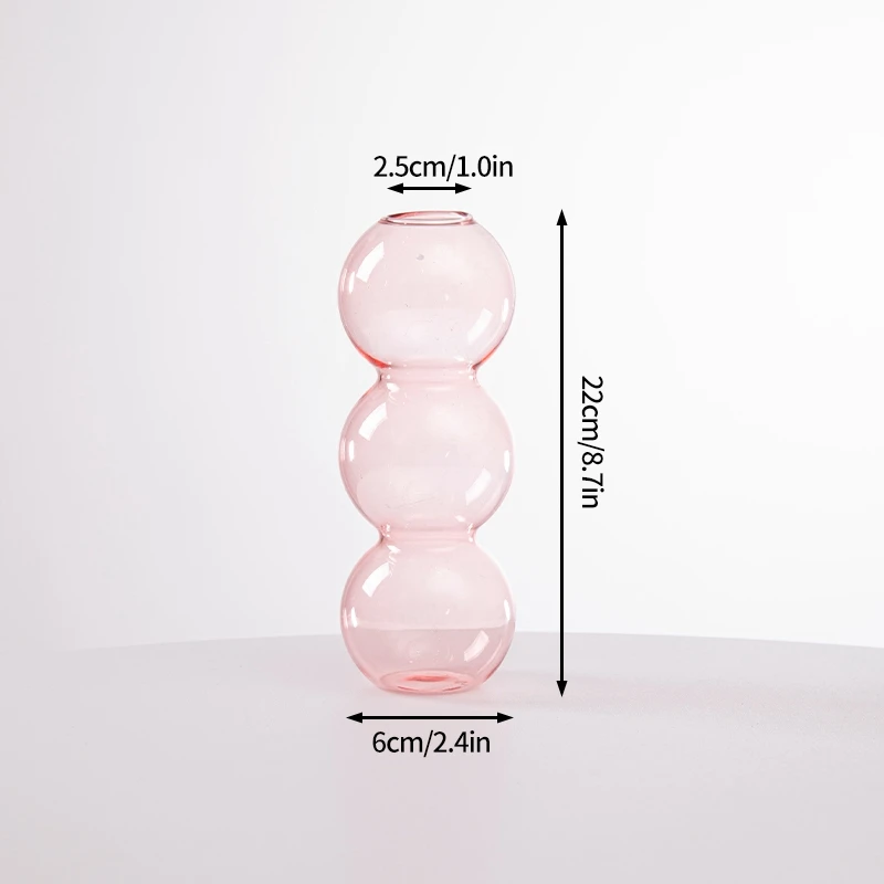 Description Picture 4 of itemTransparent Bubble Glass Vase Art Flower Arrangement Ware Tabletop Glass Bottle Nordic Table Decorativing Vases Home Ornament