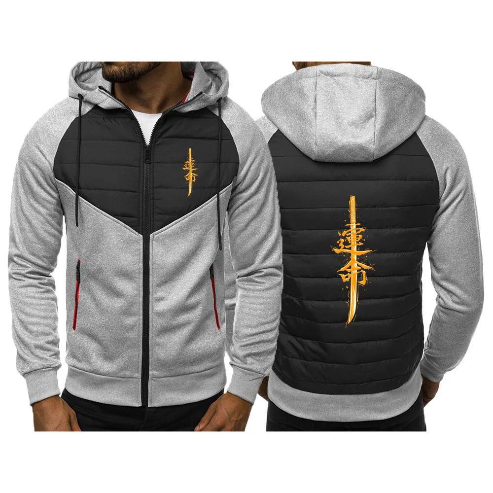 Cotton Hoodie Sweatshirt Long Sleeve Zipper Jacket for Men