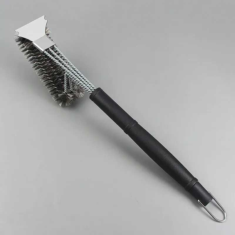 Grill Brush and Scraper 18" Stainless Steel Woven Wire 3 in 1 Bristles Grill Cleaning