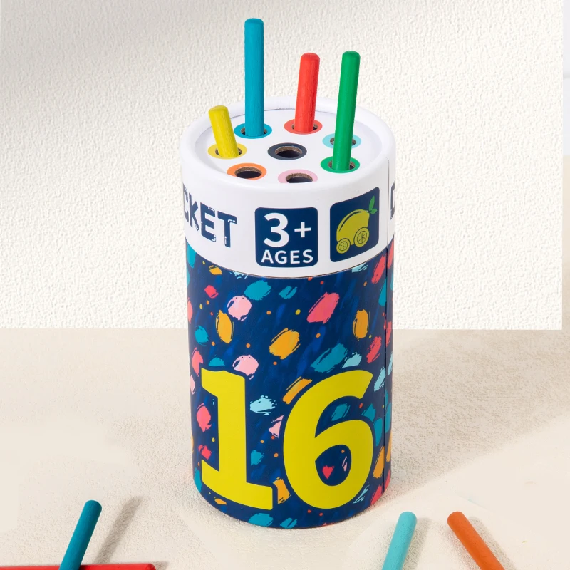 Children's Wooden Colorful Stick Color Classification Box Teaching Aid Color Cognition Matching Game Educational Toys For Kids 4