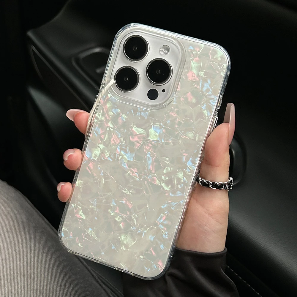 Luxury Aurora Glossy Shell Pattern Shockproof Phone Case