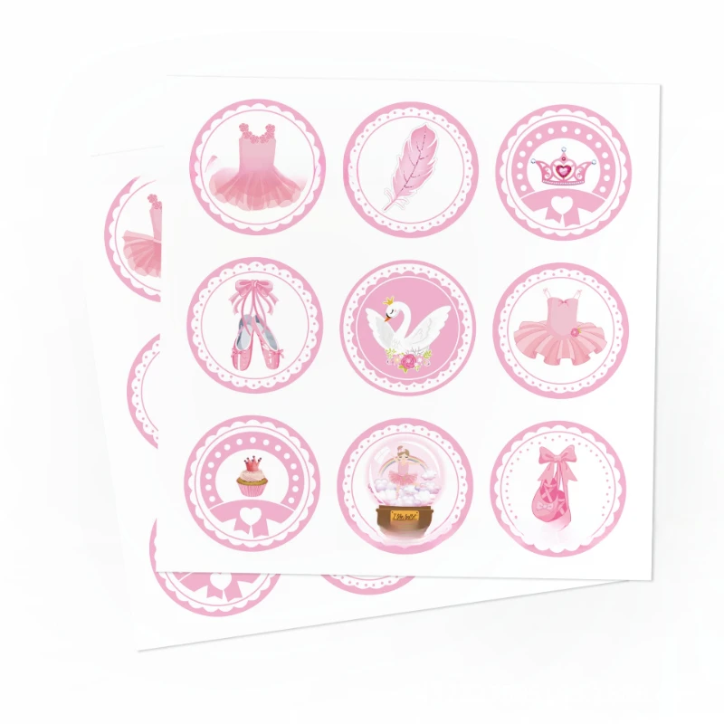 Description Picture 5 of itemPink Swan Dance Ballet Party Balloon Set Ballet Flag Banner Disposable Party Tableware Girl Birthday Decoration Supplies