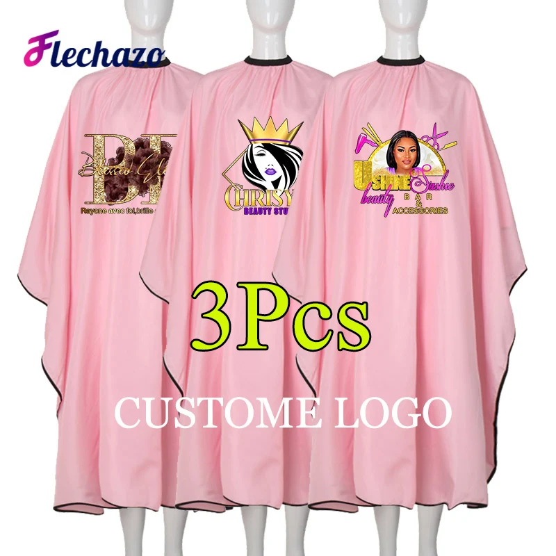 Hair Cutting Cape Apron Waterproof Gown Cover For Hairdressers Barbers - 3Pcs Logo Customize Salon Apron Cape Friseur Umhang