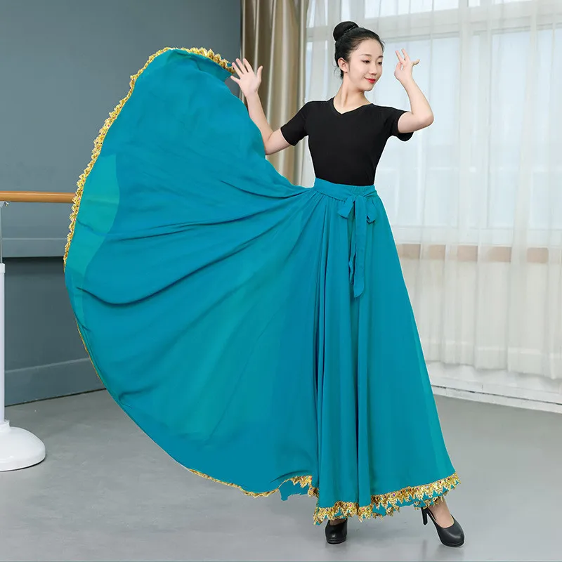 thumbnail image 2 of Kids Womens Spanish Bull Dance Skirt Belly Dance Skirt Big Swing 2 of 14