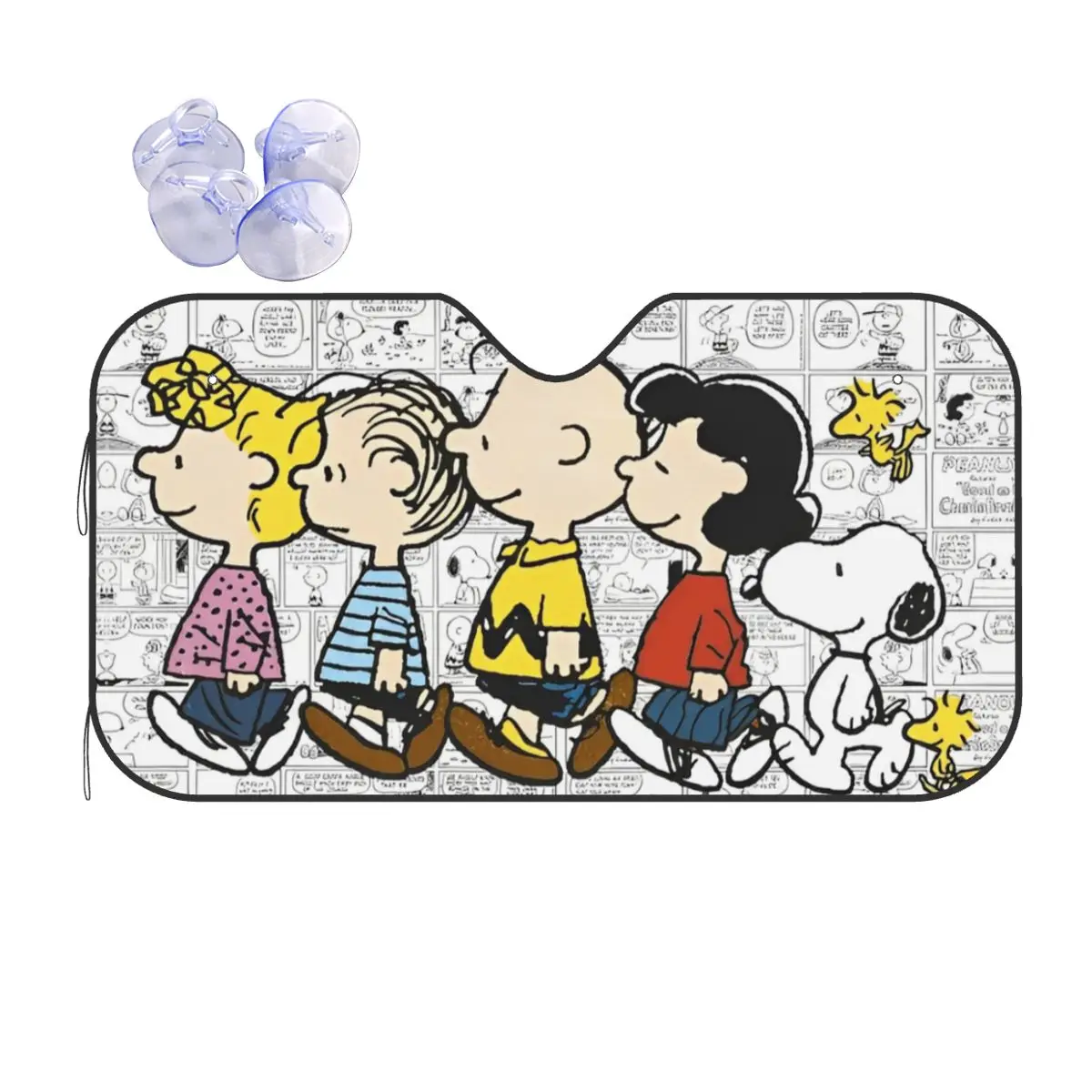 Snoopy Cartoon Peanuts Comic Folding Sunshade Windscreen 76x140cm Foils Sunshade Visor Solar Protect