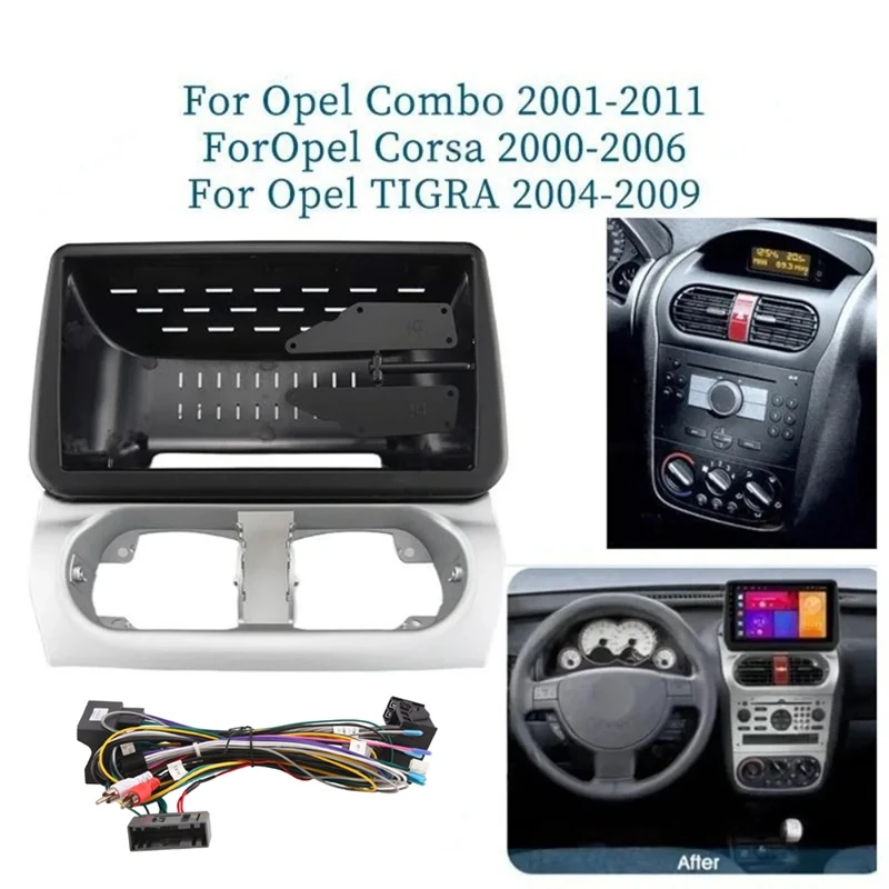 

Автомобильная рамка Fascia Adapter Android радио приборная, комплект панели 9 дюймов для Opel Combo Corsa Tigra, 1 комплект