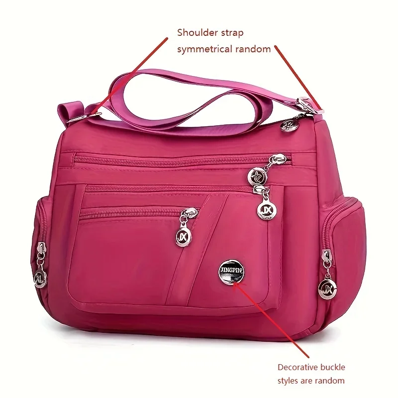 Normal nylon shoulder bag in multiple layers with zipper cross bags for women shopping bag handbag pocket for mobile phone