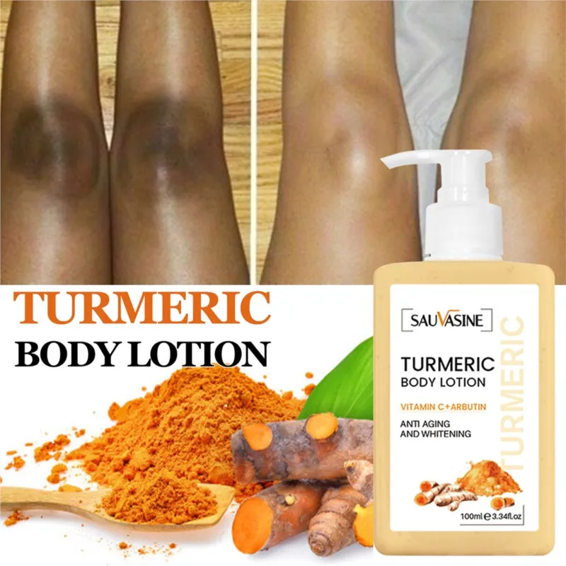 Whitening body cream 100ml Body Whitening Cream Turmeric Body Lotion Anti Aging Long-lasting Moisturizing Smooth Skin Lightening Cream for Dark Skin