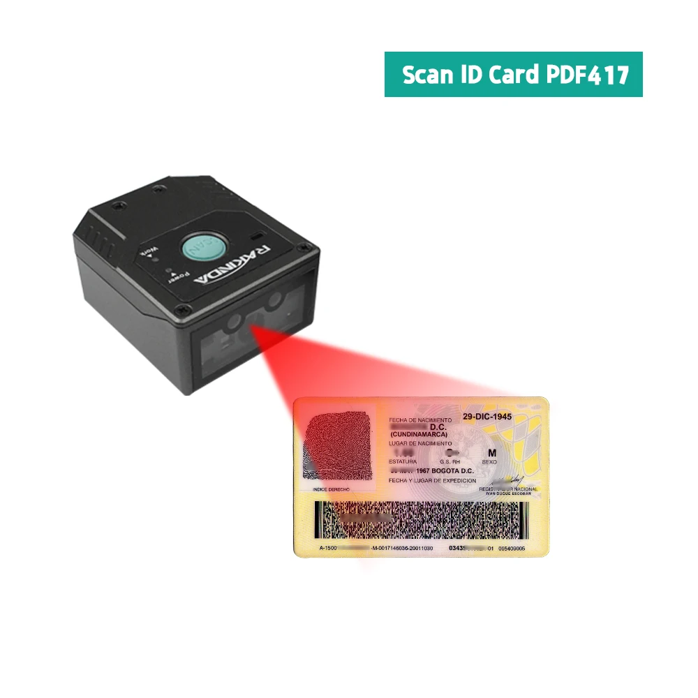 LV3000H-1D QR Datamatrix Fixed Mount Barcode Scanner ID Card Passport MRZ Reader USB/RS232 Port For Kiosk Cabinet Assembly Line