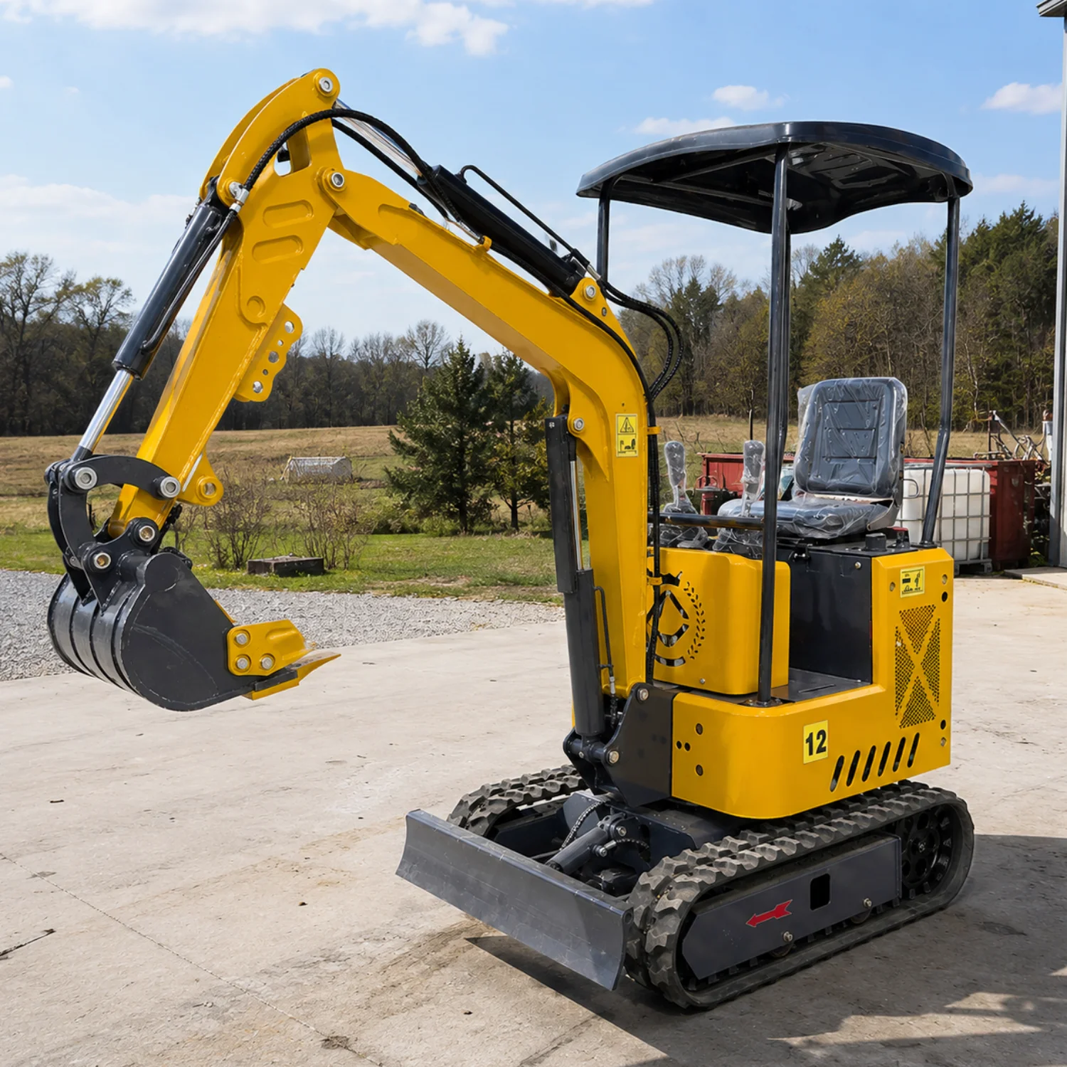 Maßgefertigter Mini-Bagger 1,2 Tonnen 1,8 Tonnen Hydraulischer Raupenbagger Kubota-Motor Euro 5 EPA Werkslieferung Gartenbau