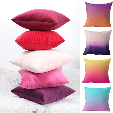 

Gradient Cushion Cover Velvet Pillow Cover 45x45 Super Soft Decorative Pillows for Living Room Sofa Nordic Housse de Coussin
