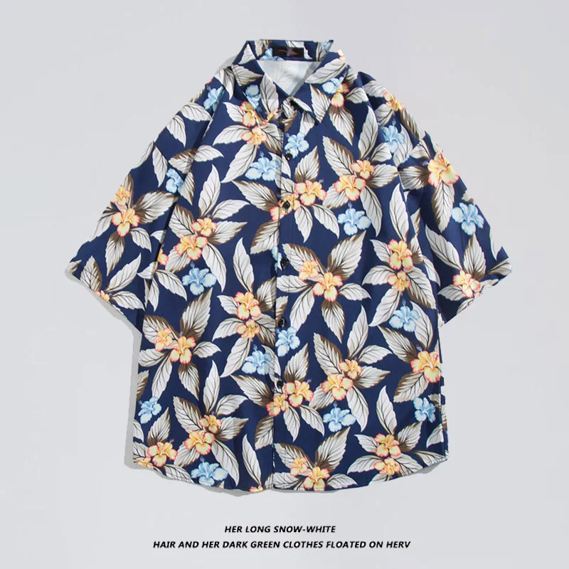 Men's Hawaiian Fashion Short Sleeved Printed Shirt New Women Travel Vacation Summer Beach Decoration Men Short Sleeved Clothing