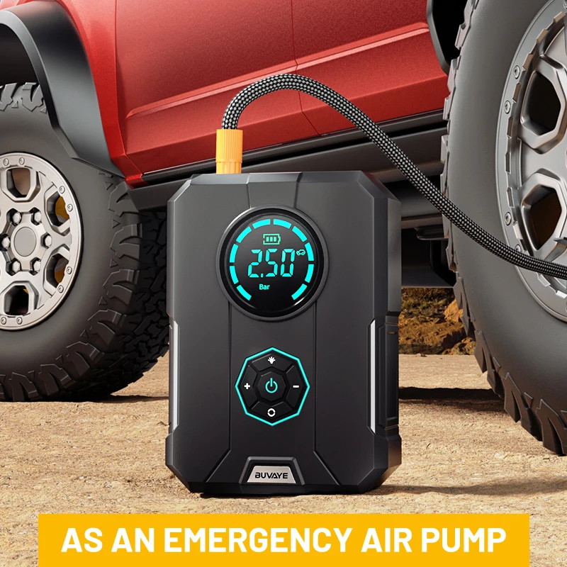 Tire Inflator Portable Air Compressor with Memory Function, BUVAYE