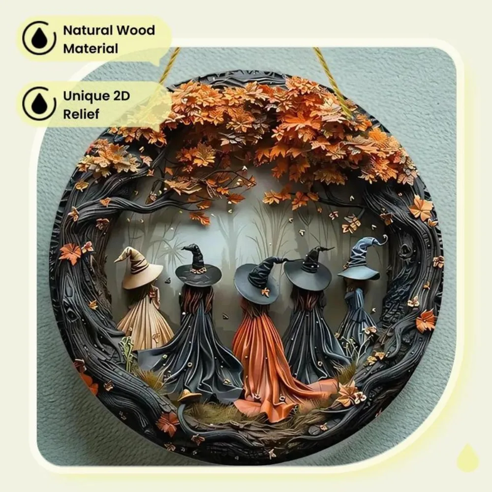 Enchanted Autumn Witchcraft Metal Sign - Weatherproof Halloween Wall Decor
