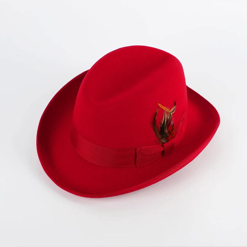 Catering Trilby Hats Vintage 100% Wool Homburg Godfather Hat Firm