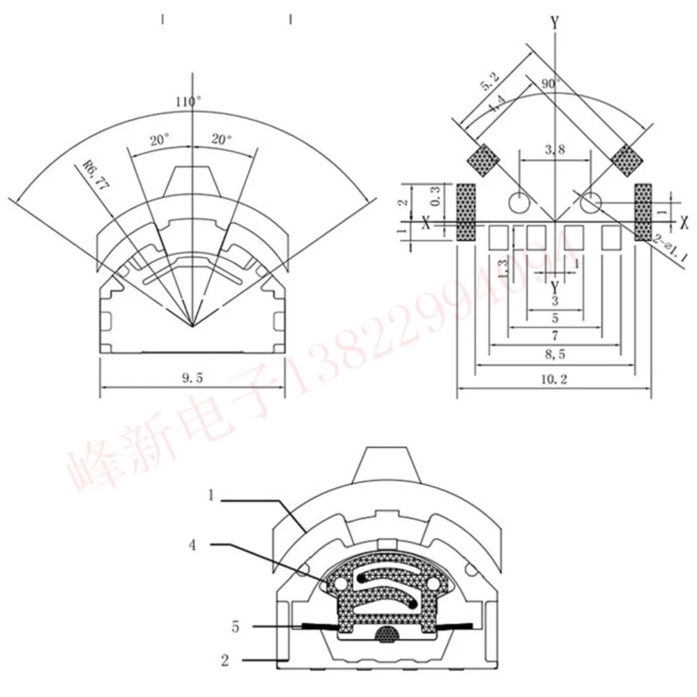 Mini Switch Three-way Multi-function Reset Wavelet Dial With Switch Patch 4 Feet Left And Right Multi-directional Toggle