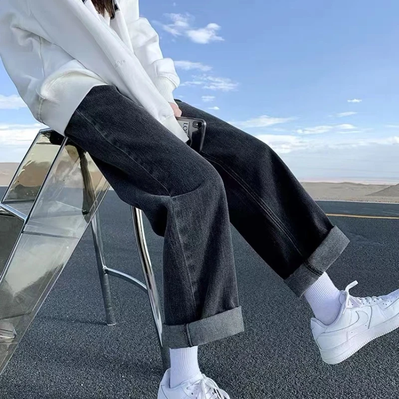 

Spring New Wide Leg Jeans Women 2022 Korean Fashion Pants Women High Waist Loose Casual Trousers Slim Straight Leg Jeans Lq182