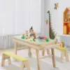 3 In 1 Kids Picnic Table, Indoor Outdoor Sand And Water Activity Table ForToddler Boys Girls 2