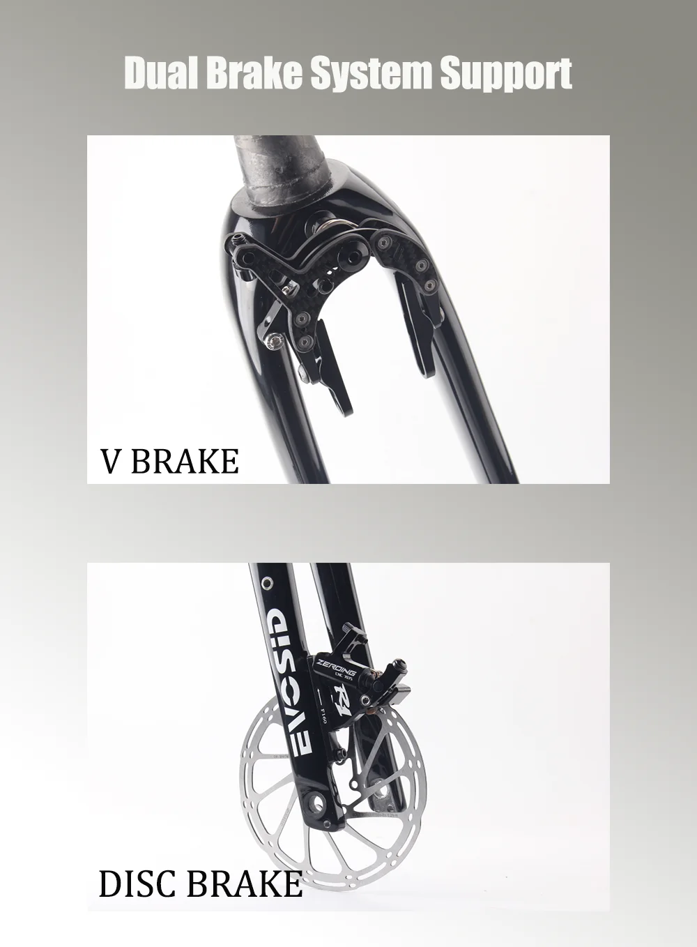 V Brake Trigon Carbon Fork Disc Brake 700c Suspension Fork V Brake