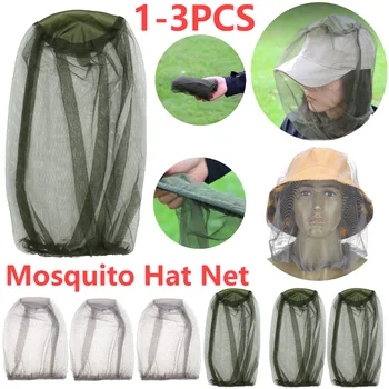 Chapeau de pêche anti-moustiques et insectes, filet de tête en maille, protection faciale, pare-soleil de Camping, voyage en plein air, Camping, 1 à 3 pièces 1