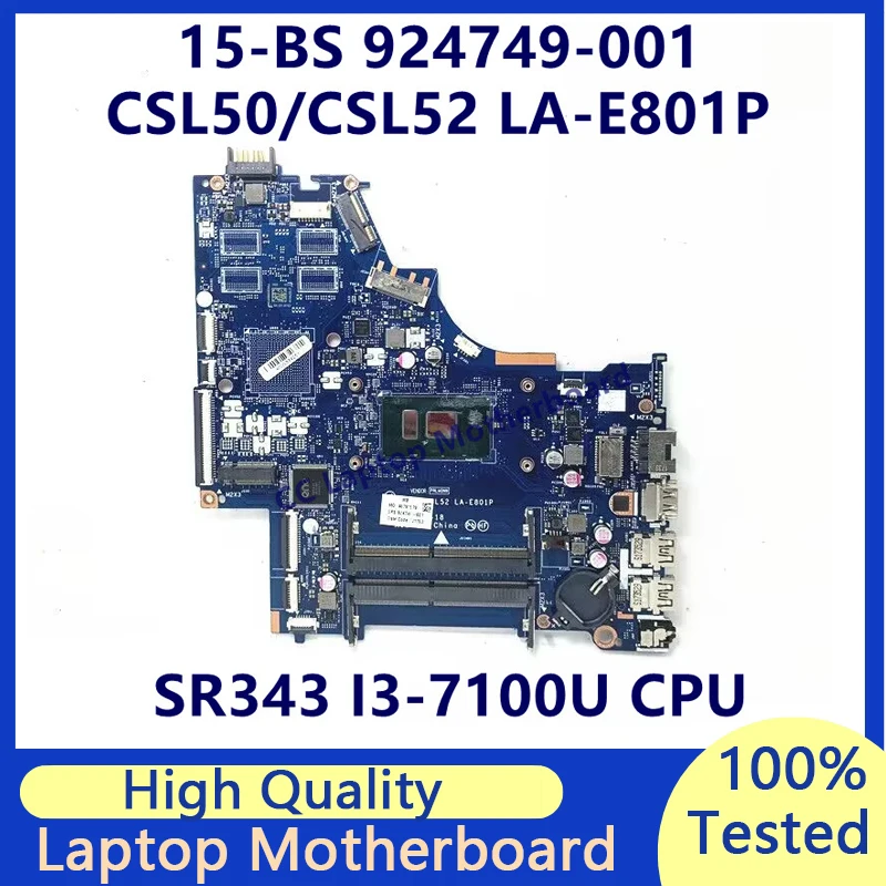 

Материнская плата для ноутбука HP 15-BS с процессором SR343 I3-7100U