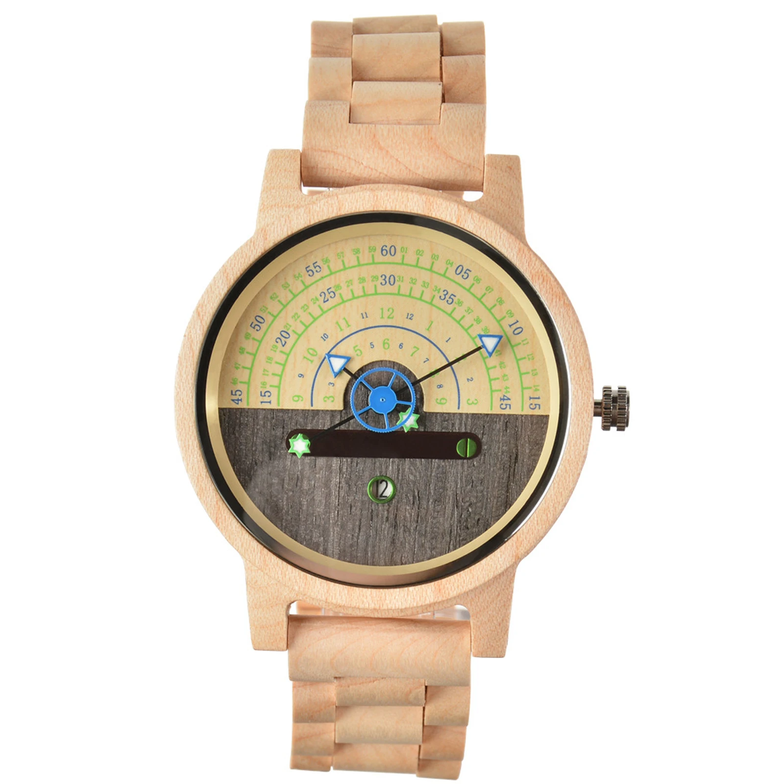 FANDAO Men's Wooden Watch Fashion Multifunctional Analog Quartz Watch Black Technology Concept Wooden Watch ,bracelet men s wooden quartz wristwatches roman numeral scale date luminous analog watch bracelet