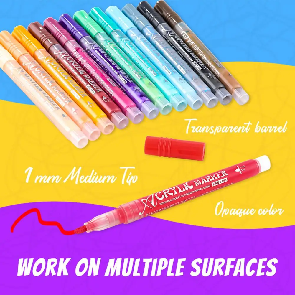 High-quality Pp Markers Color Markers for Kids Vibrant Acrylic Paint Marker Pens Set for Kids Adults Waterproof Rock