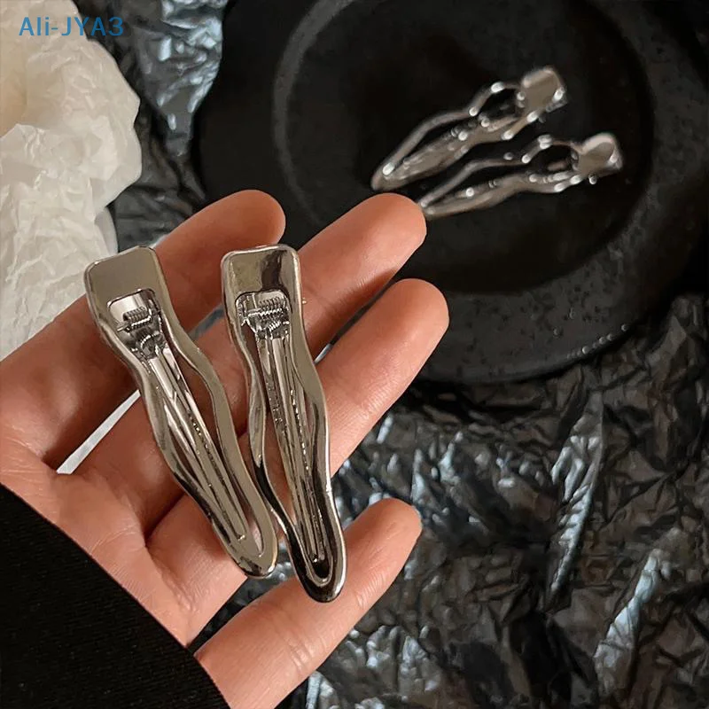 1Pc Fermaglio Per Capelli Ondulato Metallico Clip Laterale In Argento Clip Instagram Clip Per Frangia Senza Cuciture Clip Per Becco D'Anatra Clip Per 