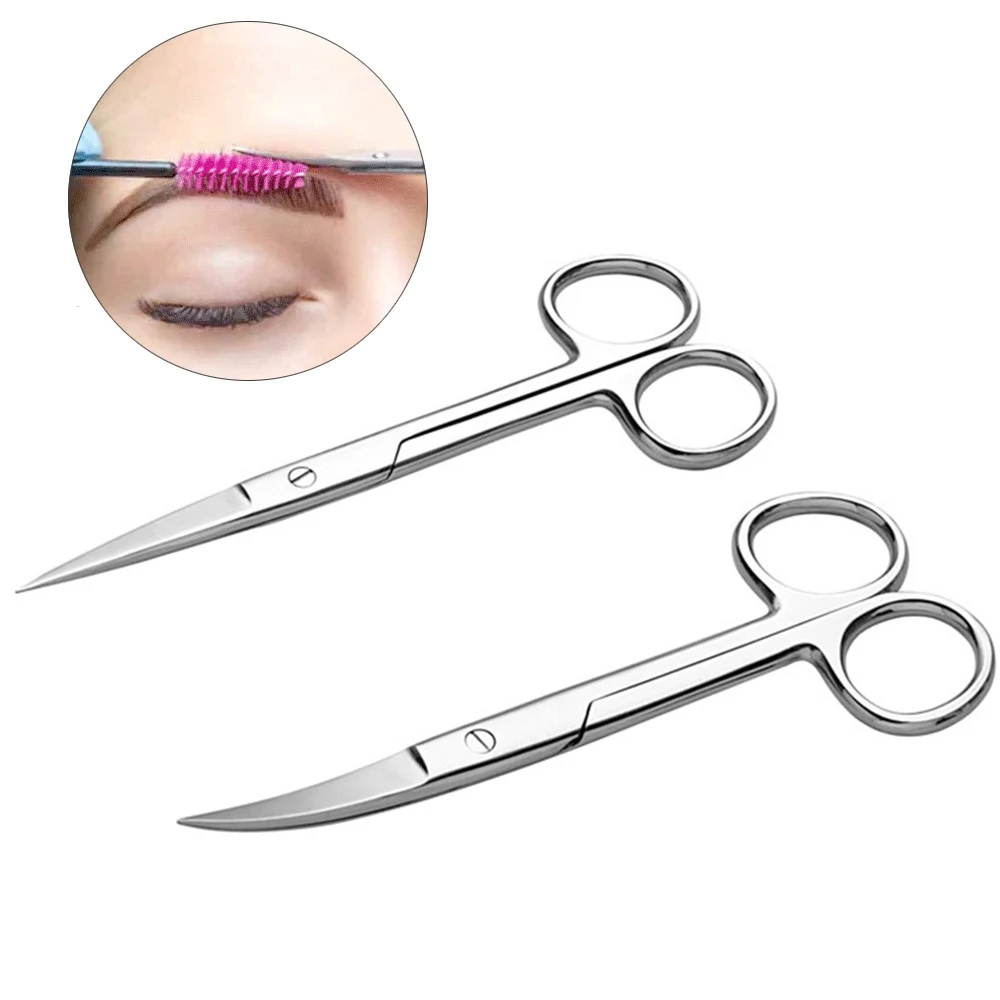 

1Pcs 14cm Professional Scissors Manicure Stainless Steel Eyebrow Nose Lash Scissors Curved Cuticle Trimming Beauty Accessories