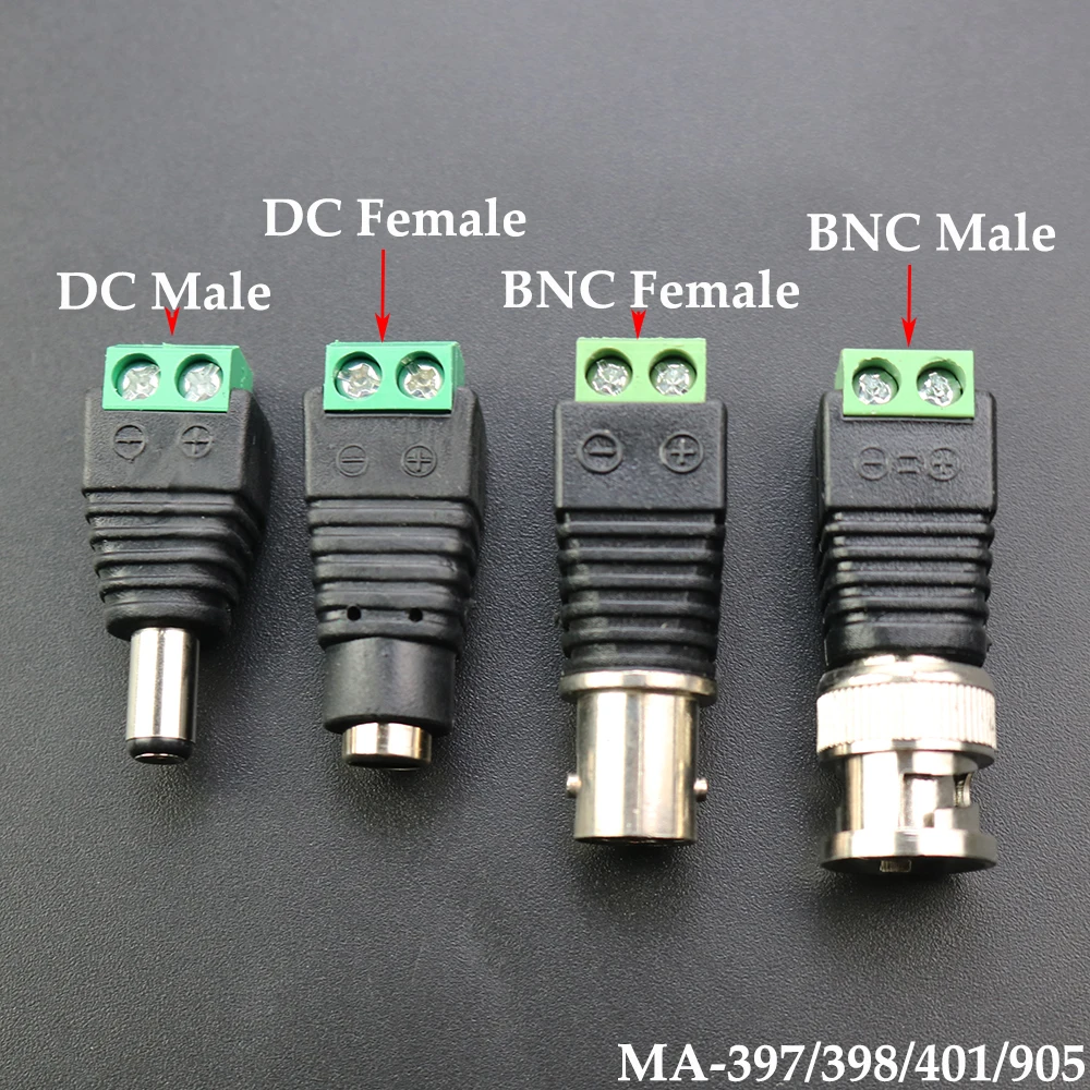 12V DC BNC Male Female Connector Coax Cat5 to BNC Female
