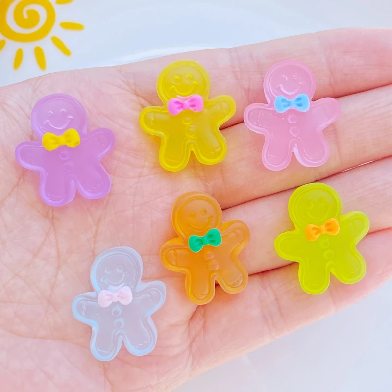 10Pcs New Mini Cute Jelly Biscuit Man Flat Back Resin Scrapbooking DIY Jewelry Craft Decoration Accessorie