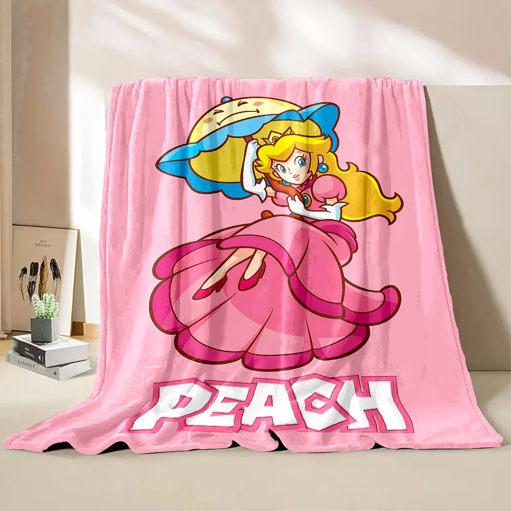 Super Mario Princess Peach Printed Soft Fluffy Throw Blanket Air Condition Sleeping Cover Bedding Throws Bed Sheet for Kid Gift