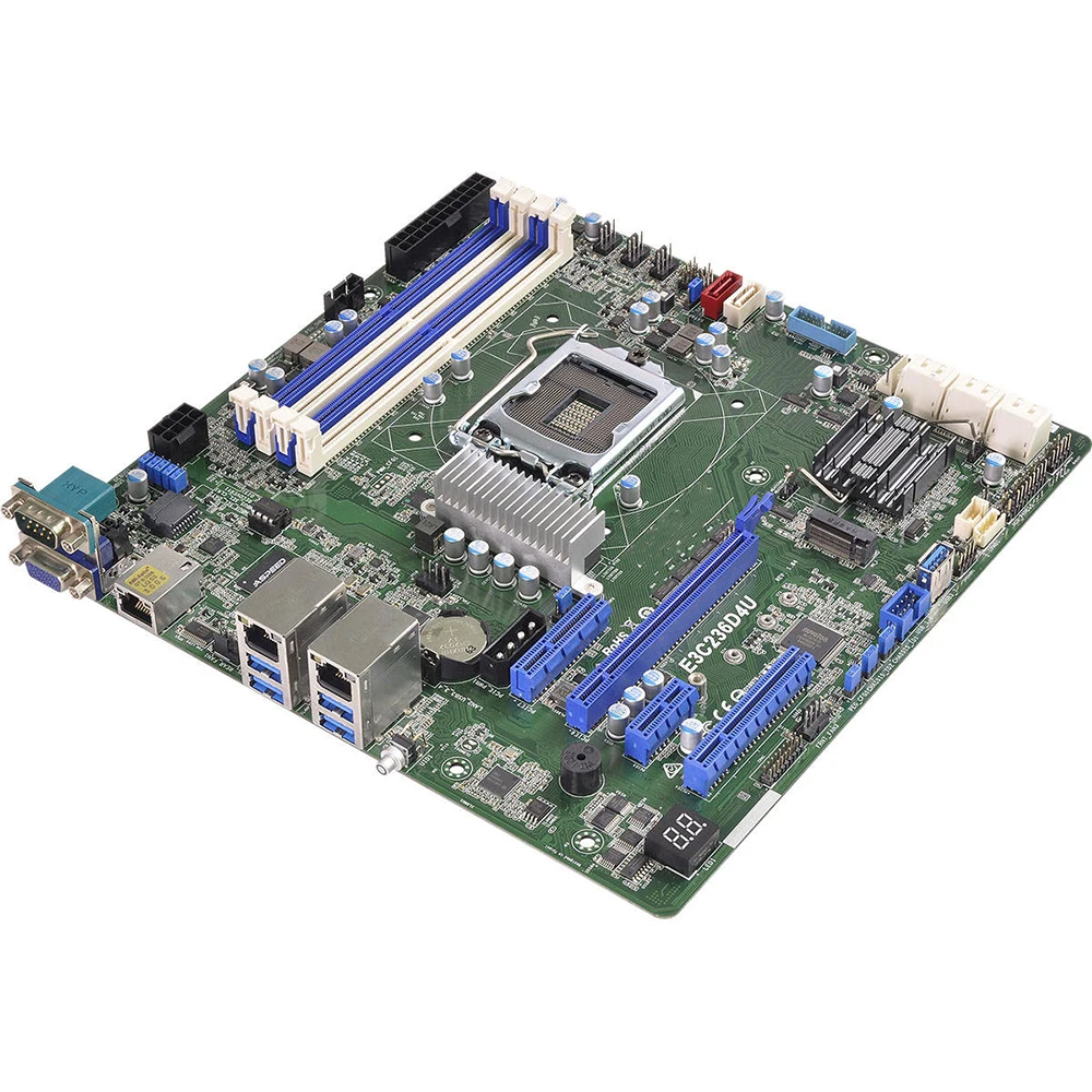 E3C236D4U Server Motherboard For ASRock Rack LGA1151 Support E3-1200 V5 /V6 DDR4 ECC High Quality 5 E3C236D4U Server Motherboard For ASRock Rack LGA1151 Support E3-1200 V5 /V6 DDR4 ECC High Quality - Image 3