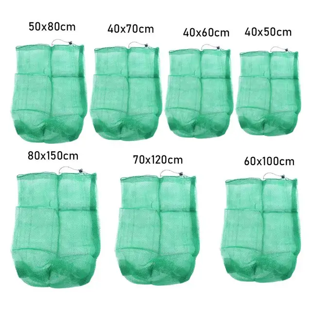 Portable Fishing Gear Small Grid Thickening Green Fishing Net Nylon Mesh Bag Fish Nets Bag Live Fish Nets Mesh Bag 6