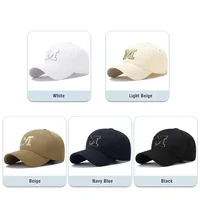 Brand New M Letter Gold Thread Embroidery Elastic Pineapple Cloth Material Thick and Durable High Quality Baseball Cap 2