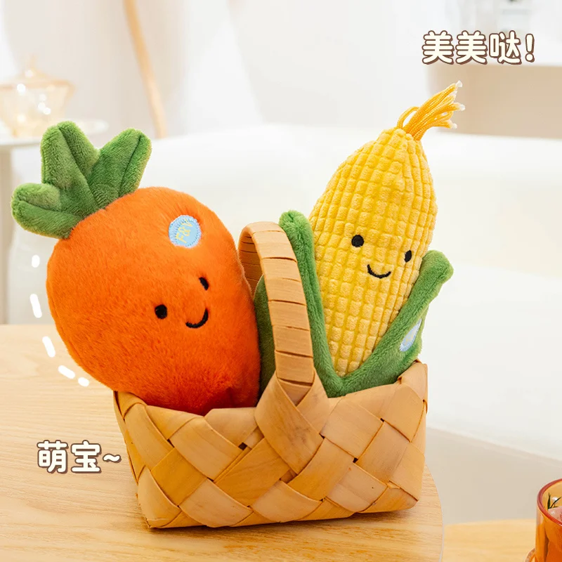 New 20cm Cartoon Vegetable Plush Doll Carrot Broccoli Pumpkin Eggplant Corn Mushroom Plush Toy Home Decoration Gift For Children