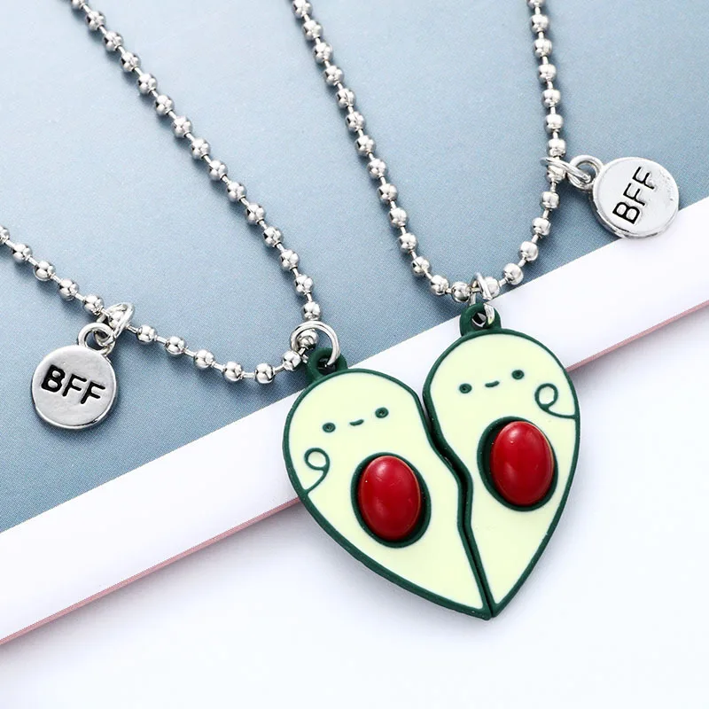 Best Friend Heart Two Magnetic Suction Pendant Necklace - Temu